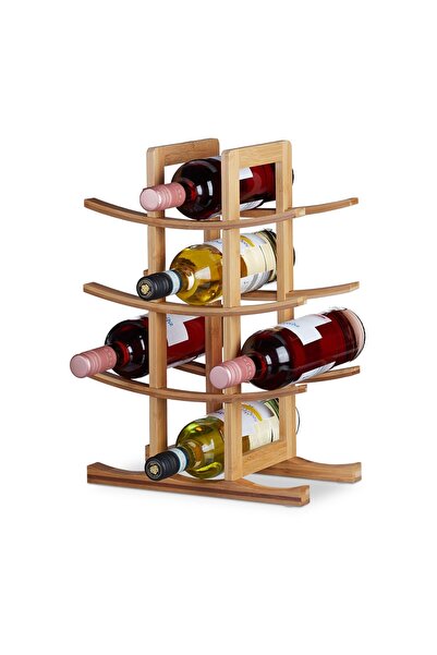Ayawaska Suport vin din bambus, pentru 12 sticle, Design elegant, Ideal pentr...