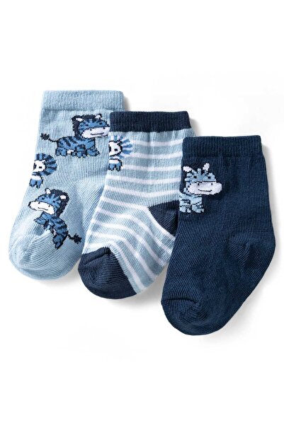 Cute Walk by Babyhug Ankle Length Anti Bacterial Socks with Zebra Design, Pac...