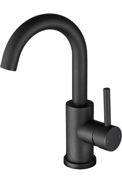 OEM Baterie de lavoar rotativă la 360 de grade, neagră, rotundă, înălțime 24 cm