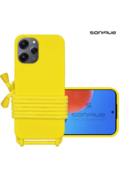 Other Sonique Πίσω Θήκη Σιλικόνης 0.5mm με Λουράκι Κίτρινο (Redmi 12 4G / Red...