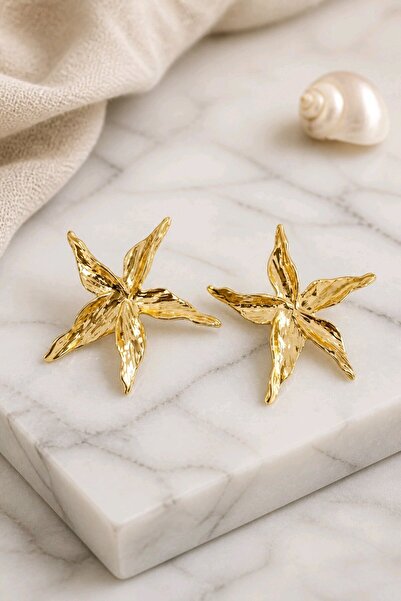 mosmoda Gold Yıldız Küpe
