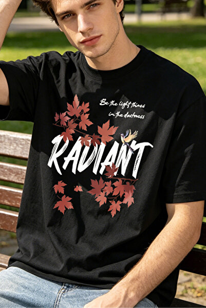 Fleck Casual Style T Shirts For Men Radiant Autumn Leaves And Bird Design Per...