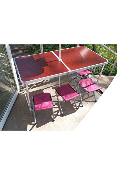 SELECT Masă Pliabilă Picnic cu 4 Scaune 60x120 cm Tip Valiză Aluminiu
