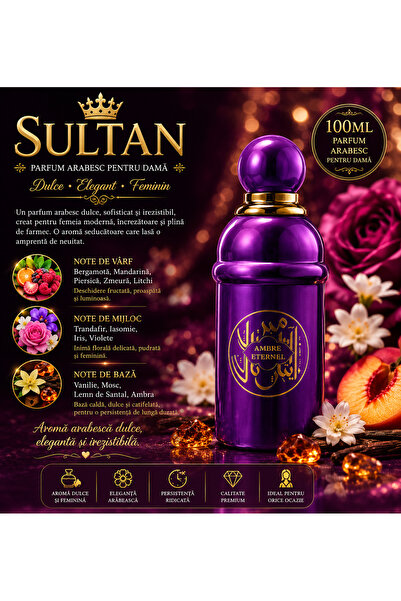 Farzana's Collection Arabian Perfume Sultan 100ML Ladies, Sweet Eau de Parfum...