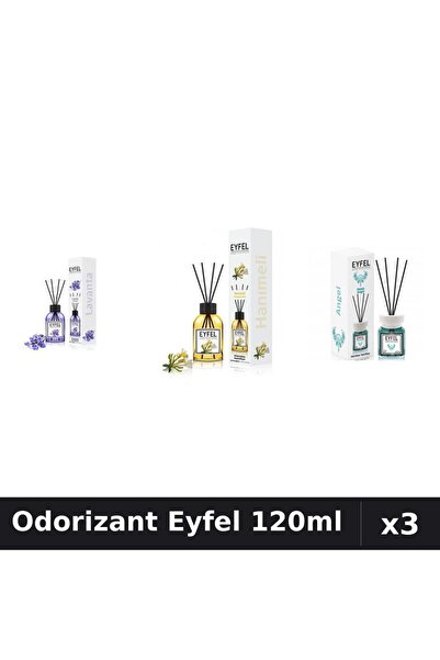 Eyfel Set 3 Odorizant Camera cu Betisoare 120ml - Lavanda, Angel, Mana Maicii...