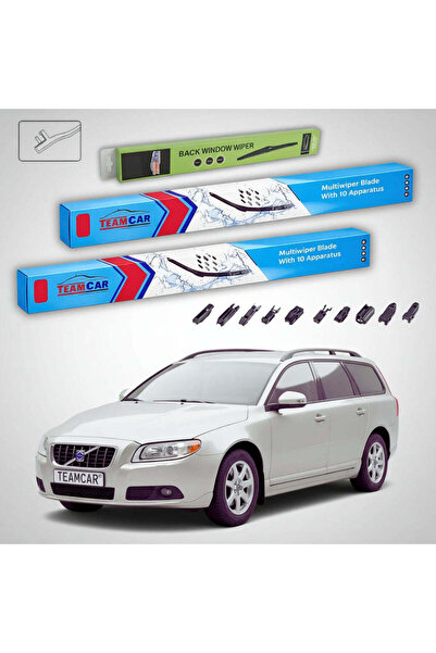 TEAMCAR Windshield wipers Volvo V70 III 2007-2016 | Front and Rear Flat Set –...