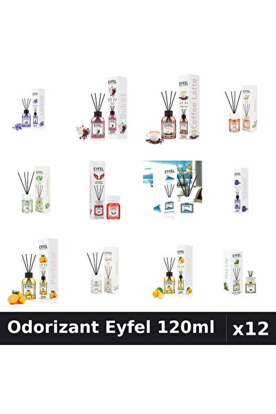 Eyfel Set 12 Odorizante Camera cu Betisoare - 12 Arome Asortate, Parfum Inten...