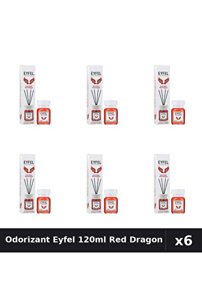 Eyfel Set 6 Odorizante Camera cu Betisoare - Red Dragon Parfum Intens, 120ml
