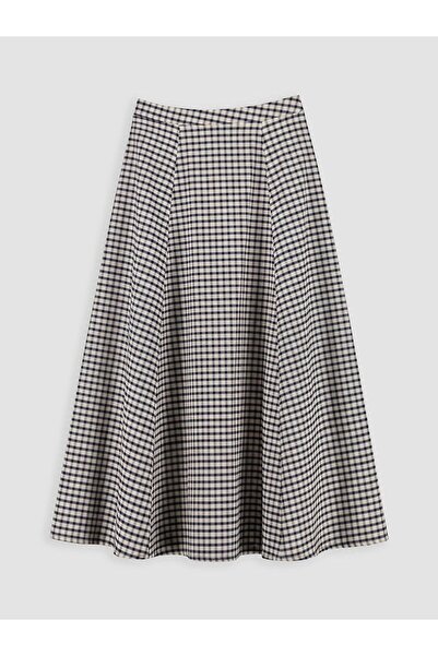 LC Waikiki Lcwaikiki Classic Plaid Flared Skirt with Zipper