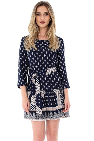 ROHBOUTIQUE Navy and cream printed tunic Aimelia - DR3371