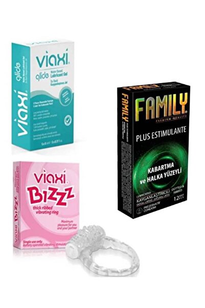 Viaxi 5x5 ml Lubricant Jel-Bızz Titreşim Halkası-Kabartmalı Kayganlaştırıcılı...