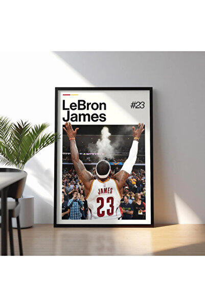 Generic LeBron James Lakers Wall Art, Framed NBA Print, Basketball Decor Spor...