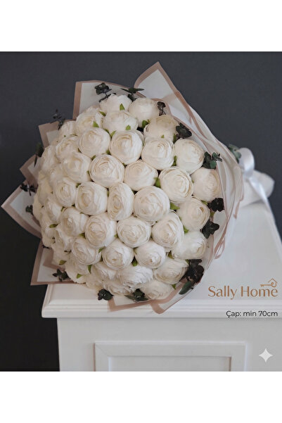 Sally Home Beyaz Şakayık İhtişamı Gelin Buketi-kız isteme- sevgiliye hediye