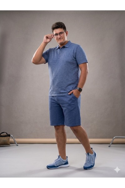 ANNEX Large Size Men's Shorts with Elastic Waist, Lace-Up and Pockets