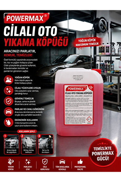 powermax CİLALI OTO YIKAMA KÖPÜĞÜ MAKİNE TİPİ 5 LİTRE PROFESYONEL PARLAKLIK V...