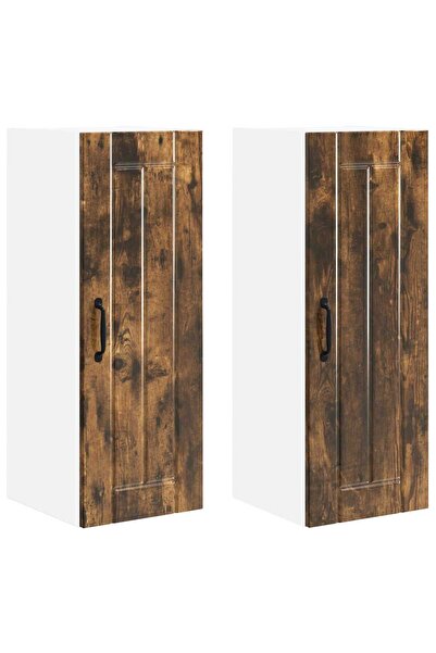 vidaxl Kitchen cabinet 2 pcs Smoked oak 30 x 31 x 80 cm