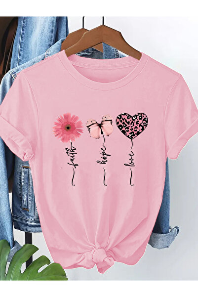mercoledi Women's Mix Printed Crew Neck Regular Fit T-Shirt