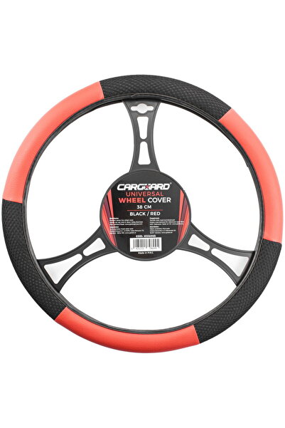 CarGuard Car steering wheel cover - black / red -
