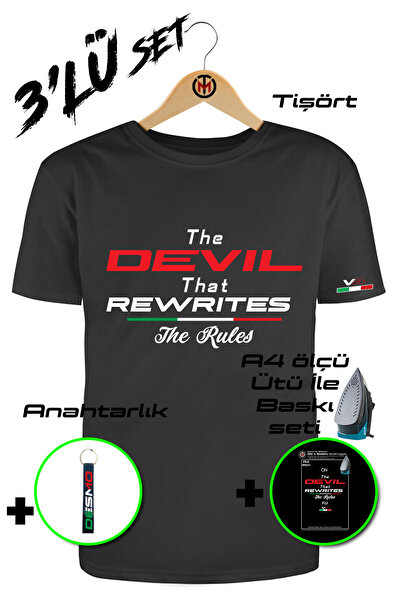 Motosiklet Tshirt İtalyan Kuralları Değiştiren Şeytan Tişört