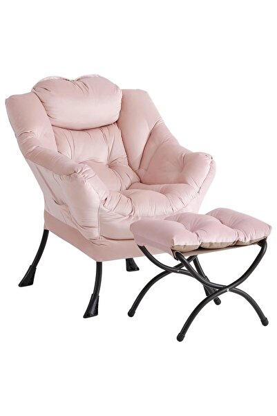 Garvee Velvet Lazy Lounge Chair with Armrests & Side Pocket