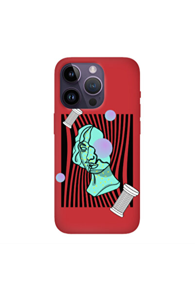 Other Apple iPhone 14 Pro Columns Red Colored Silicone TPU Θήκη