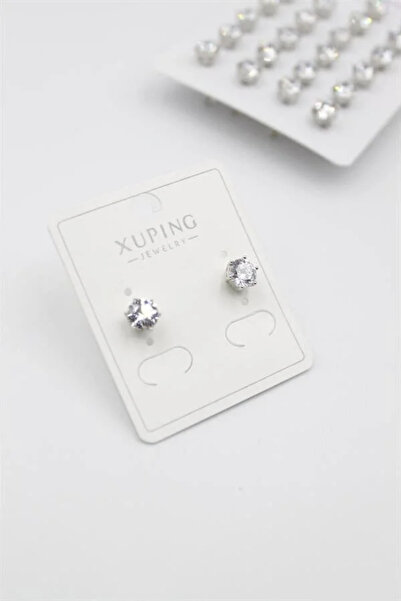 Marsilyan Nvdn- Ieg - Large Zircon Stone Solitaire Earrings - Silver Iegrs-Nvdn1
