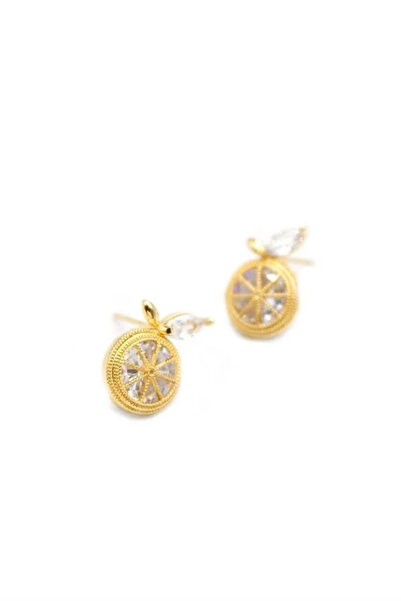 Marsilyan Nvdn- Ieg - Orange Earrings - Gold Iegrs-Nvdn1