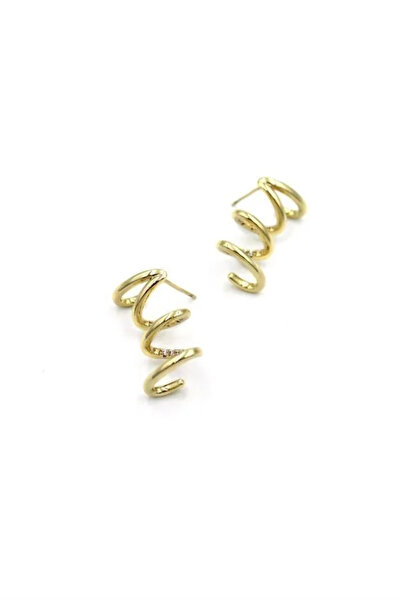 Marsilyan Nvdn- Ieg - Stone-Embellished Curved Earrings - Gold Iegrs-Nvdn1