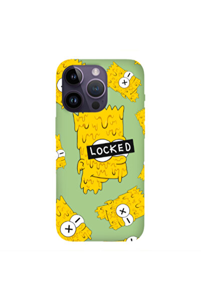 Other Apple iPhone 14 Pro Max Bart Simpson Light Green Colored Silicone TPU Θήκη