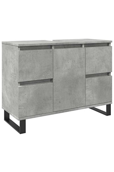 vidaxl Dulap chiuvetă baie, gri beton, 80x33x60 cm, lemn compozit