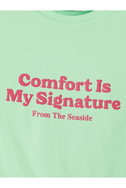 LC Waikiki Green Crew Neck Printed Women's T-Shirt