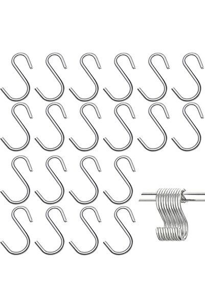 The Bros 20Pcs S Hooks for Hanging, Made of Stainless Steel, S Shaped Iron Wi...