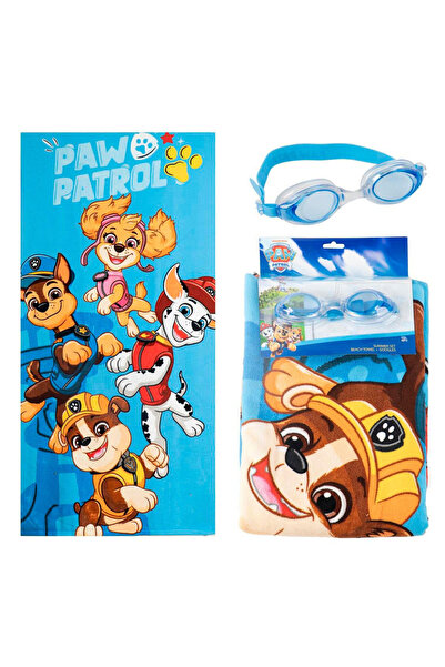 PAW PATROL polyester towel set with swimming goggles, 140x70 cm