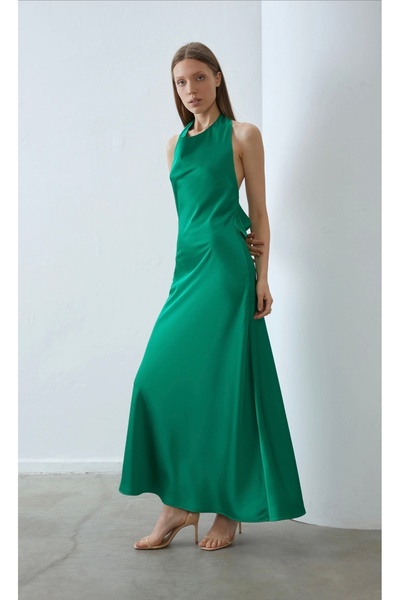 ANNA FİELD Anna Field Elegant Midi Dress, Size M, Vibrant Green