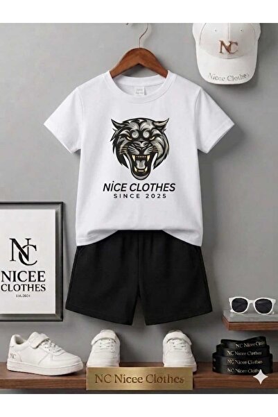 NC Nicee Clothes LETNJA DEČJA MAJICA I KRATKE HLAČE UNISEKS (LEP LEOPARD PRINT)
