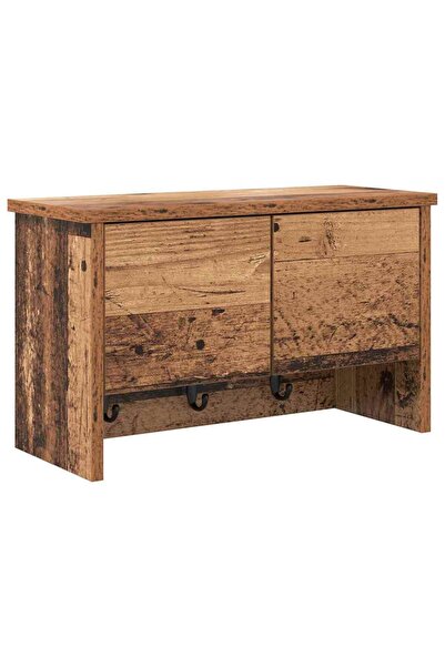 vidaxl Răcător de paltoane montat pe perete Lemn vechi 50 x 20 x 30 cm
