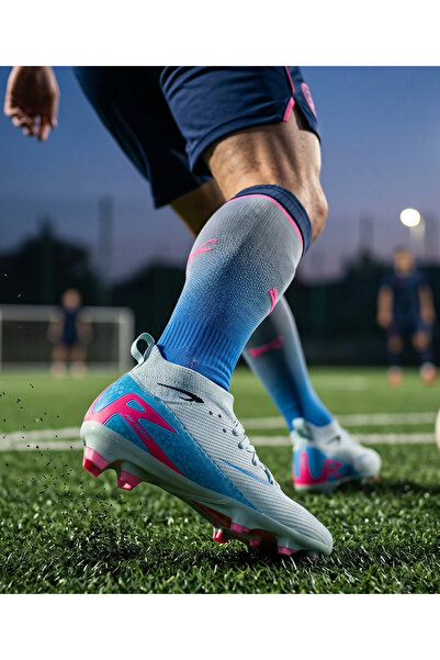 Techsport Laliga Air Unisex Astroturf and Turf Football Shoes with Socks Colo...