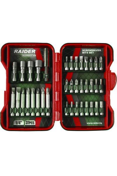 Raider Set biti si adaptoare pt. surubelnita 37pcs