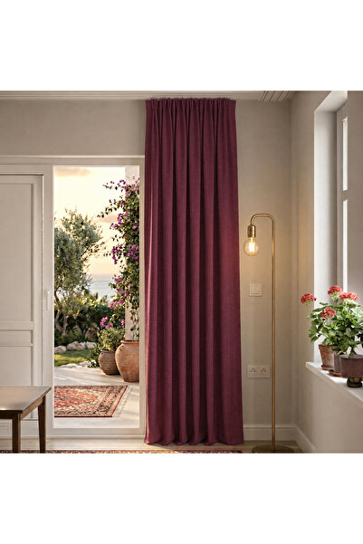 MebelPort Curtain 100% Linen Blackout Curtain 1X2 American Pleated Blackout C...