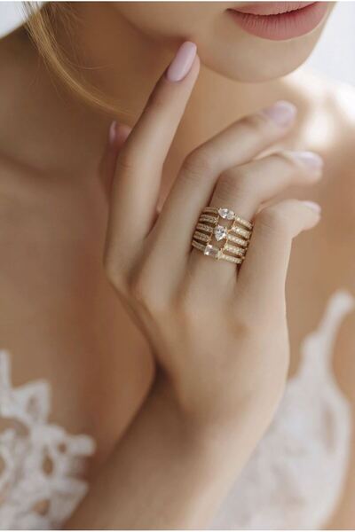Monalisa Home Luxury Adjustable Ring with Stone Pattern