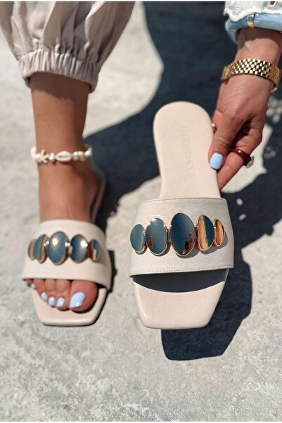 I Love Shoes شبشب نسائي من زينفيا باللون البيج الساتان