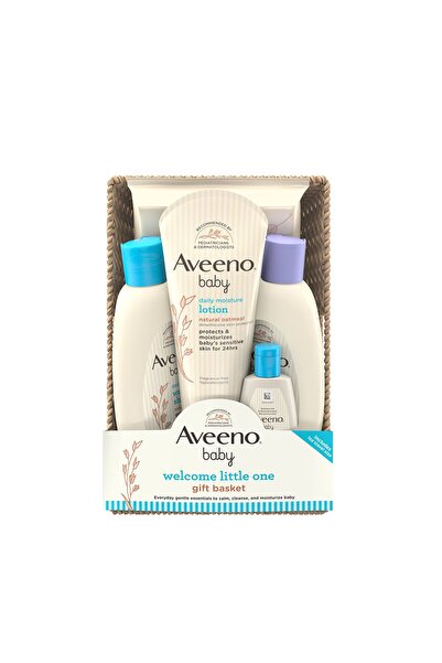 AVEENO مجموعة هدايا للأطفال مع غسول، شامبو، مناديل، ولوشن للبشرة الحساسة (5 قطع)