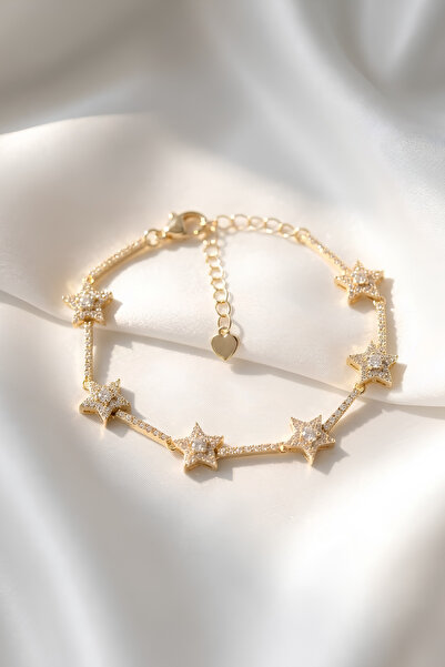 Elifsu Jewelry سوار ستارجيرل الفولاذي بتصميم نجمة من حجر الزركون Y2K