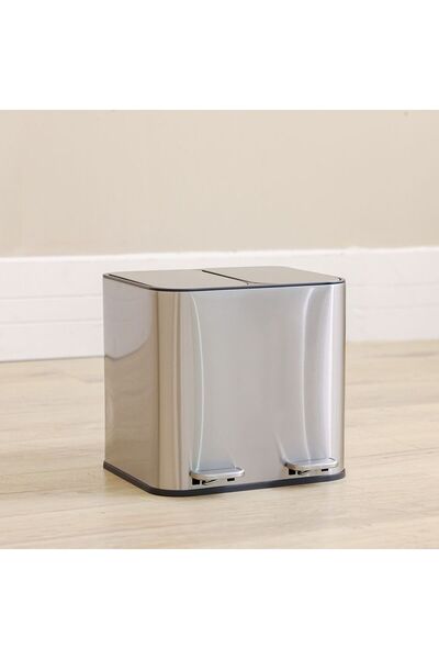 Danube Home Orchid 10L Stainless Steel Dual Bin Soft Close Kitchen Waste Bin