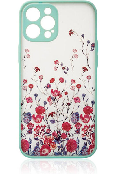 Hurtel Design Back Cover Silicone Flower Light Blue (iPhone 12 / 12 Pro)