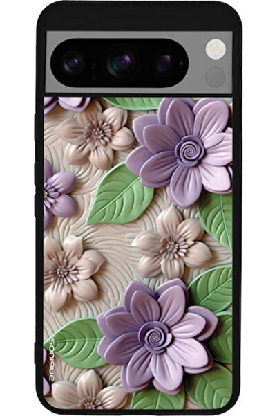 Other Θήκη Sonique Σειράς 3D Λουλουδιών για Google Pixel 8 Pro 5G Βιολετί