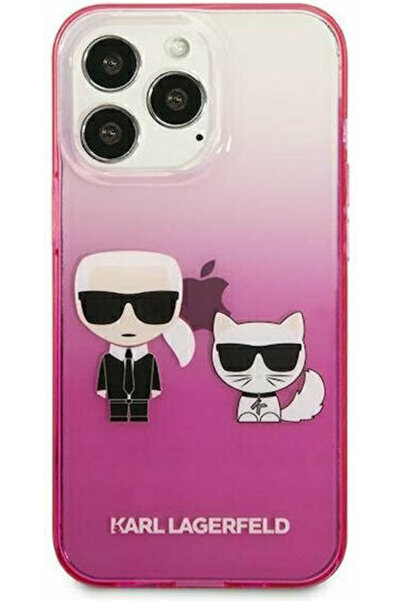 Karl Lagerfeld Εμβληματική Πλαστική Θήκη Πλάτης Karl & Choupette σε Ροζ Ντεγκ...