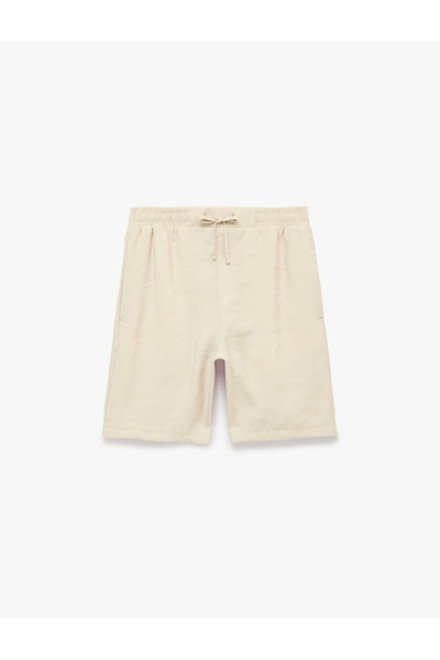Koton Regular Fit Cepli Bermuda Cupro Modal Beli Bağcıklı Şort