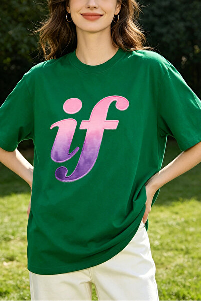 Fleck Womens T Shirts If Gradient Print Oversized Casual Style