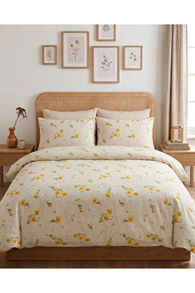 NATURAL LİFE CONCEPT 100% Cotton Floral Patterned Duvet Cover Set 1 Duvet Cov...